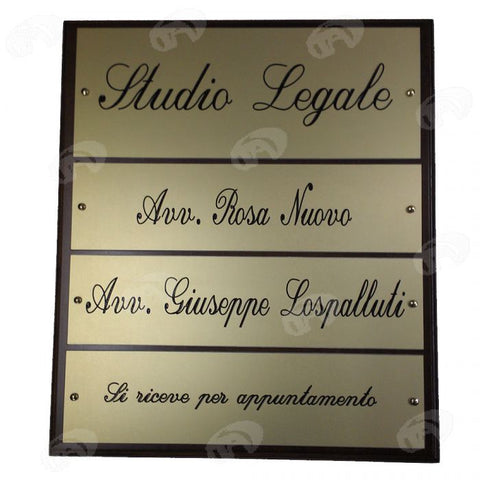 Targa di Rappresentanza in alluminio